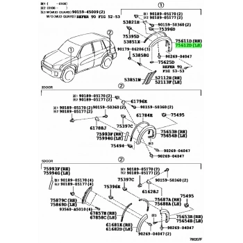 Toyota Rav 4 Ön Çamurluk Kaplaması Sol 2001-2002 (Oem No:  7561242080C0)