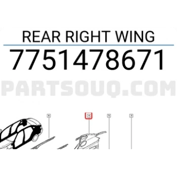 Renault Symbol Arka Çamurluk Sağ 2009 (Oem No:  7751478671)