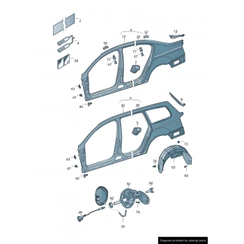 Volkswagen Passat Arka Çamurluk Sağ 2005 -2008  (Oem No:  3C5809844A)