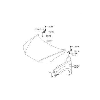 Hyundai Santa Fe Ön Çamurluk Band Sinyal Delikli I Sağ 2007  (Oem No:  663202B500)