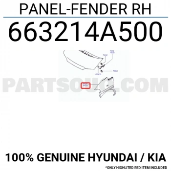 Hyundai Starex Ön Çamurluk Delikli Sağ 1997 (Oem No:  663214A500)