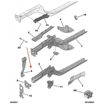 Peugeot 208 - 2008 Ön Panel Köşe Sacı Sağ 2020- (Oem No:  9823980280)