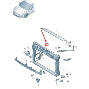 Volkswagen Golf Vıı Ön Panel Plastik 2012-  (Oem No:  5G0805588Ac)