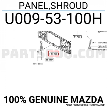 Mazda B2500 Ön Panel 1997-1998 (Oem No:  U009-53-100H)