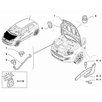 Fiat Grande Punto Motor Kaputu Montaj Kıtı 2006- 2009 (Oem No:  71751812)