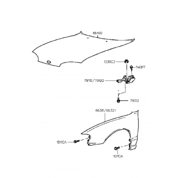 Hyundai Accent Motor Kaputu Logo Delikli 1995-1997 (Oem No:  6640022021)