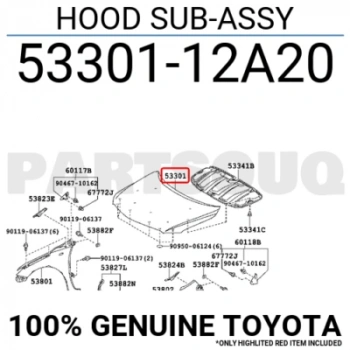 Toyota Corolla Motor Kaputu 2008- (Oem No:  5330112A20)