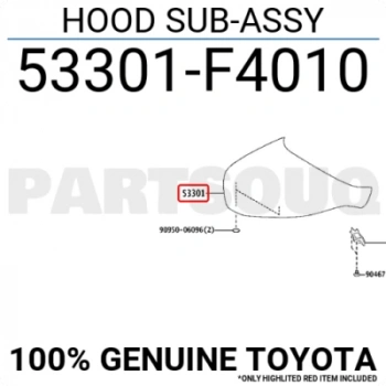 Toyota Chr Motor Kaputu 2015- (Oem No:  53301F4010)