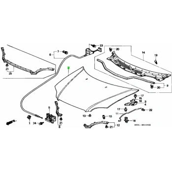Honda Civic Motor Kaputu Sedan /Hatcback 1999-2001 (Oem No:  60100S04020Zz)