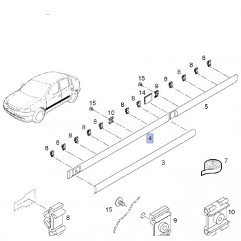 Opel Astra Ön Kapı Bandı 4/5Ka.Astarlı Sağ 1998-2003 (Oem No:  13128381)