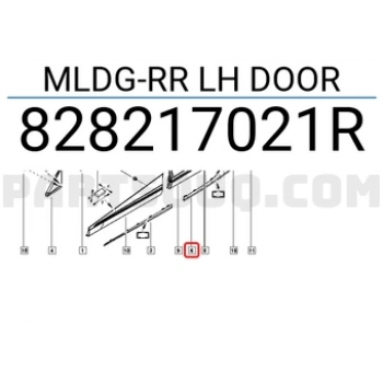 Renault Captur Arka Kapı Bandı Sol 2012- (Oem No:  828217021R)