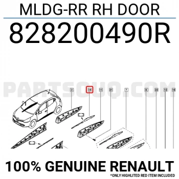Renault Clio Arka Kapı Band Yarenault Desensör Hatchback . Sağ 2011-- (Oem No:  828200490R)