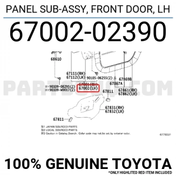 Toyota Corolla Ön Kapı Sol 2013- (Oem No:  6700202390)