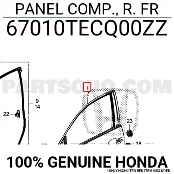 Honda Civic Fc5 Ön Kapı Sağ 2016- (Oem No:  67010Tecq00Zz)