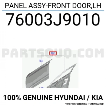 Hyundai Kona Ön Kapı Sol 2017- (Oem No:  76003J9010)