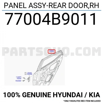 Hyundai İ10 Arka Kapı Sağ 2013- (Oem No:  77004B9011)