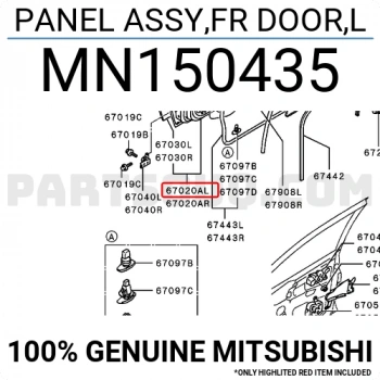 Mitsubishi Lancer Ön Kapı Komple Sol 2003- (Oem No:  Mn150435)