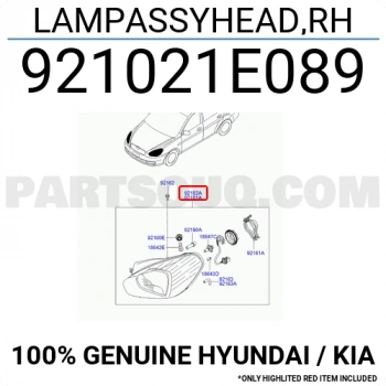 Hyundai Accent Ön Far Elektrikli Beyaz Sinyalli Sağ 2006 (Oem No:  921021E089)