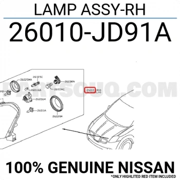 Nissan Qashqai Ön Far Elektrikli Motorlu Balastsız Sağ 2007--2010 (Oem No:  26010Jd91B)