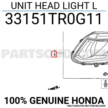 Honda Civic Ön Far Elektrikli Motorlu Xen Sedan Soketli Sol 2012-2016 (Oem No:  33151Tr0G11)