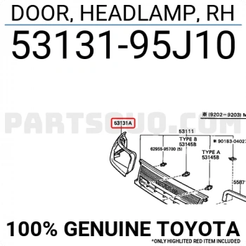 Toyota Hiace Ön Far Çerçevesi Sağ 1989-1995 (Oem No:  5313195J10)