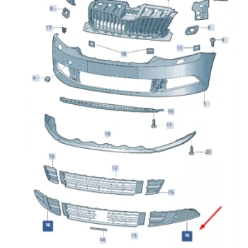 Skoda Fabia Ön Sis Far Çerçevesı Sol 2014- (Oem No:  6V08073679B9)