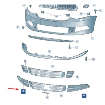 Skoda Fabia Ön Sis Far Çerçevesı Sağ 2014- (Oem No:  6V08073689B9)