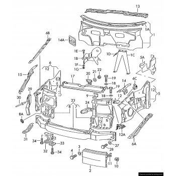 Volkswagen Transporter T4/Caravelle Ön Far Yuva Sacı Sağ 1990- (Oem No:  701805072L)