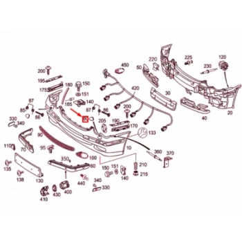 Mercedes C Class Ön Far Yıkama Kapağı Sol 2001- 2007 (Oem No:  A20388007059999)