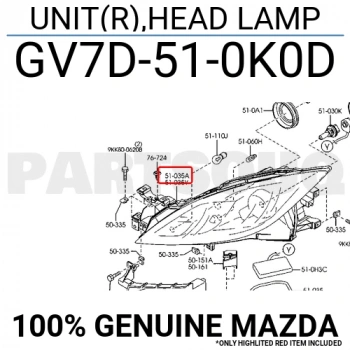 Mazda 6 Ön Far Elektrikli Sağ 2009-  (Oem No:  Gv7D-51-0K0D)