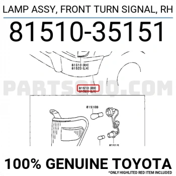 Toyota Hilux Ön Sinyal Nikelajlı Sağ 1998-2000 (Oem No:  8151035151)