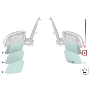 Bmw X1 2 2 Serisi Dış Ayna Camı Isıtmalı Düz Sağ 2015- (Oem No:  51167377978)