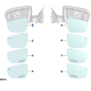 Bmw 3 Serisi/5 Serisi/7 Serisi Dış Ayna Camı Is Sol 2018 (Oem No:  51167955143)