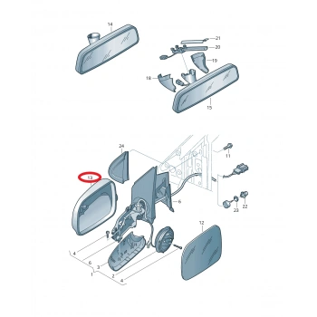Volkswagen Polo Dış Ayna Kapağı Sıyah Sol 2005 2008- (Oem No:  1Z08575379B9)