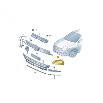 Volkswagen Polo Ön Sis Lamba Kapağı Delikli Sağ 2017- (Oem No:  2G0853666G9B9)