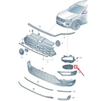 Volkswagen T-Roc Ön Sis Lamba Kapağı Sol 2019- (Oem No:  2Ga853211A9B9)