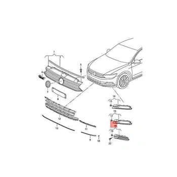 Volkswagen Passat Ön Sis Lamba Kapağı Sol 2014- (Oem No:  3G0853665B9B9)