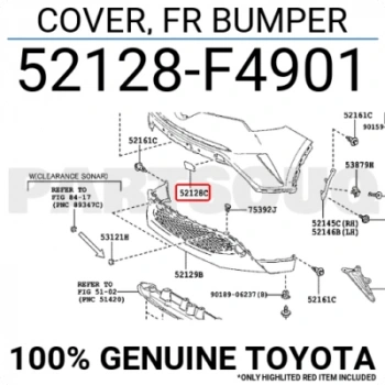 Toyota Chr Ön Çeki Demiri Kapağı Astarlı 2015-- (Oem No:  52128F4901)