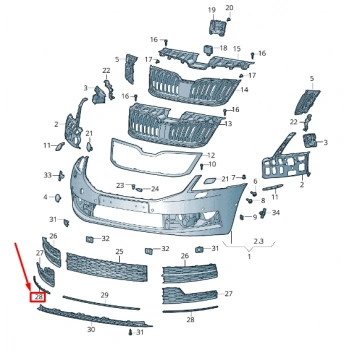 Skoda Octavia Ön Sis Lamba Kapağı Bandı Nikelaj Sol 2016- (Oem No:  5E08537672Zz)