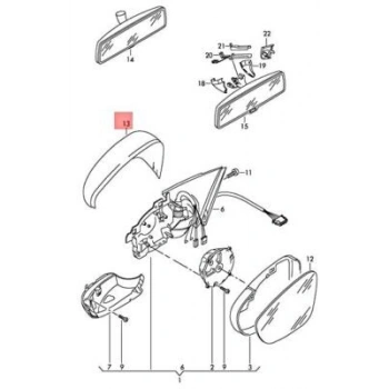 Volkswagen Golf Vı Dış Ayna Kapağı Nikelaj Sağ 2009 (Oem No:  5K0857538A9B9)