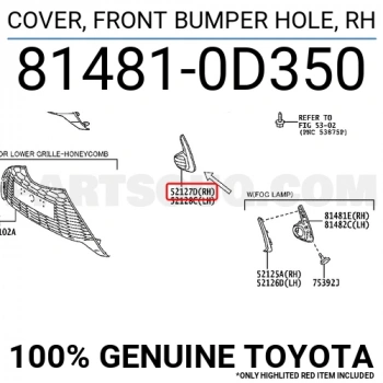 Toyota Yaris Ön Sis Lamba Kapağı Sağ 2020- (Oem No:  814810D350)