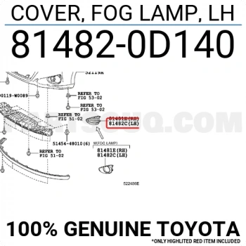 Toyota Yaris Ön Sis Lamba Kapağı Sol 2011- (Oem No:  814820D140)