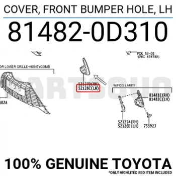 Toyota Yaris Ön Sis Lamba Kapağı Sol 2017- (Oem No:  81482-0D310)