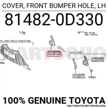 Toyota Yaris Ön Sis Lamba Kapağı Sol 2020- (Oem No:  814820D330)