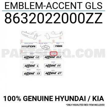 Amblem Yazı Grı  (Oem No:  8632022000Zz|8632022000Kr|)