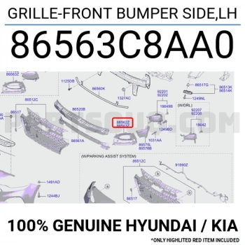 Hyundai İ20 Ön Sis Lamba Kapağı Sol 2018-2020 (Oem No:  86563C8Aa0)