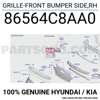 Hyundai İ20 Ön Sis Lamba Kapağı Sağ 2018-2020 (Oem No:  86564C8Aa0)