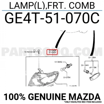 Mazda 626 Ön Sinyal Sol 1998-2000 (Oem No:  Ge4T-51-070C)