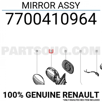 Renault Laguna Dış Ayna Manuel Sağ 1993-2001 (Oem No:  7700410964)