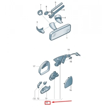 Skoda Superb Dış Ayna Elektrikli Isıtmalı Sinyalli Astarlı Sağ 2008- (Oem No:  3T1857508Bh)